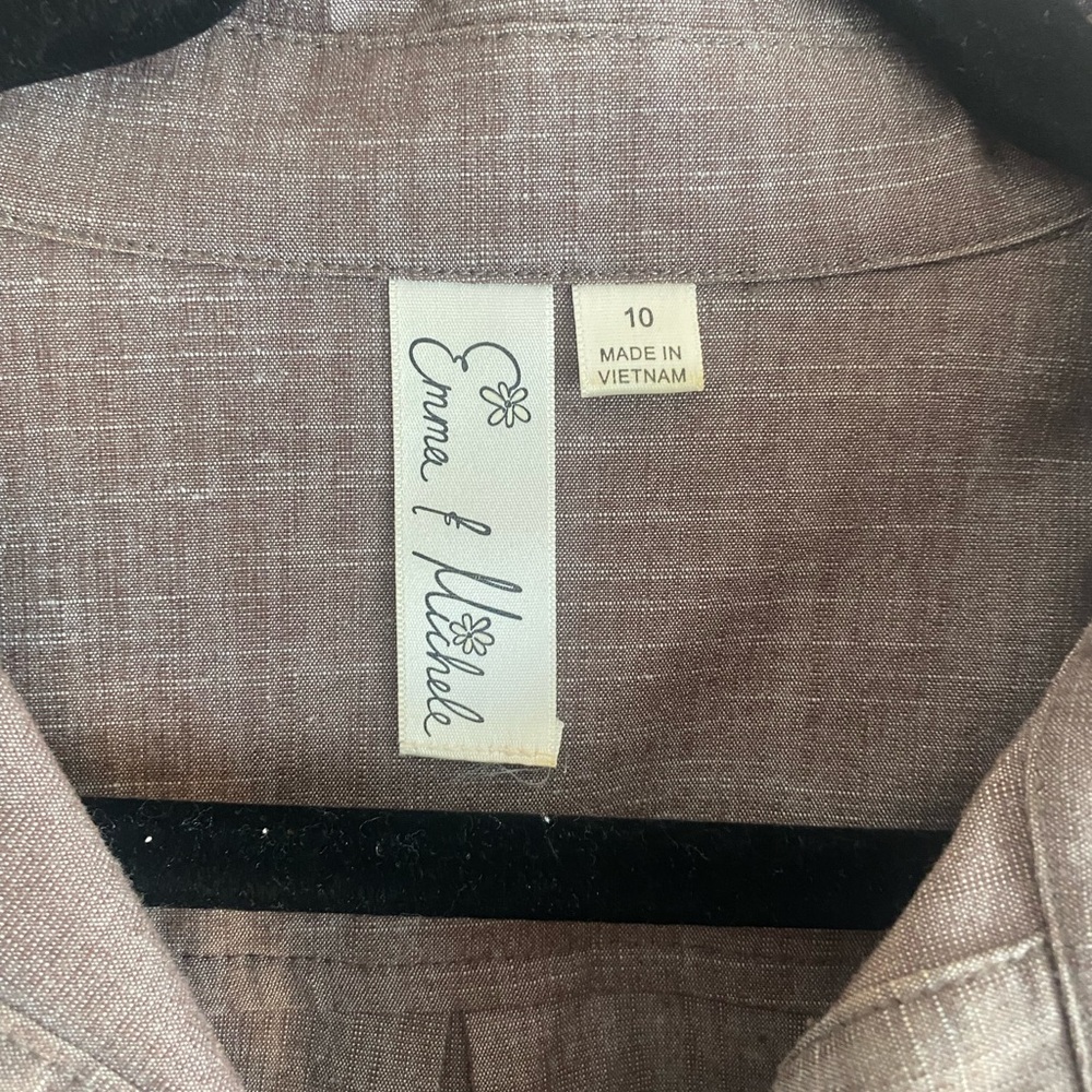 Emma & Michele Taupe Button-Up Utility Dress - Picture 2 of 5